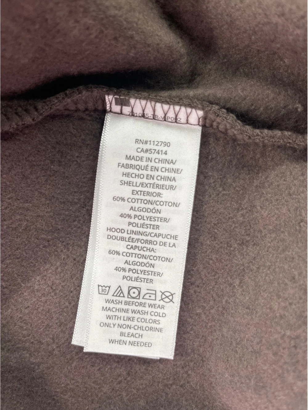 True Religion Filled HS Zip Hoodie Java Brown Large